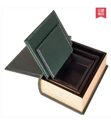 الجملة 3 PCS حجم كبير الأوسط والصغيرة كونتيننتال الرجعية الديكور مربع محاكاة وهمية خزانة كتب العفن تأثيث خزانة