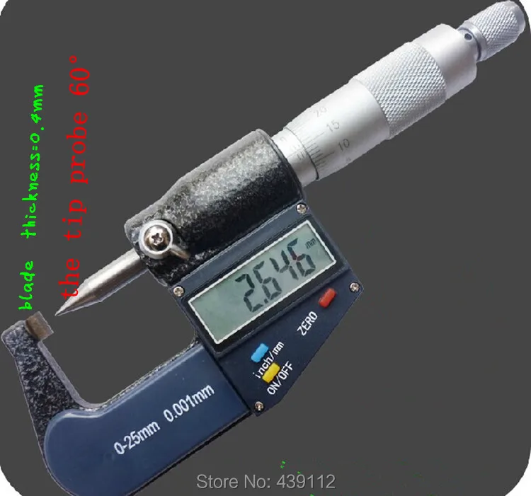

Digital Single Point Micrometers.Electronic blade micrometer 0-25mm.Electronic pointed blade tip probe 60 degree