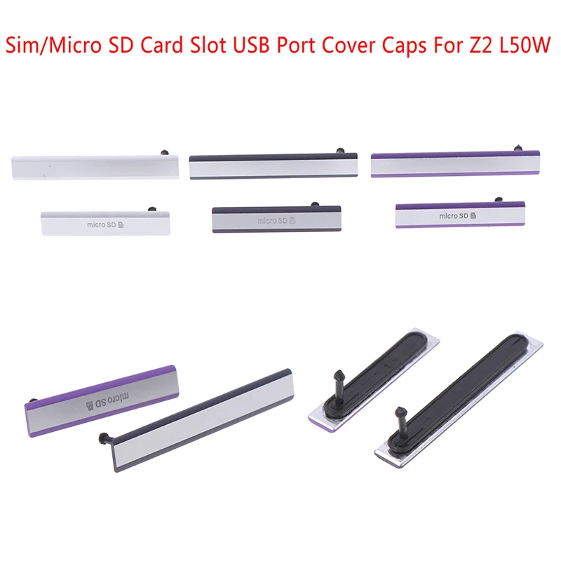 Micro SDcard Slot USB Port Cover Caps for Xperia Z2 L50T L50U L50W D6503