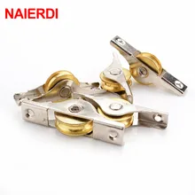 10PCS NED Sliding Door Roller Cabinet Copper Caster Wheel Pulley For Wardrobe Window Furniture Hardware