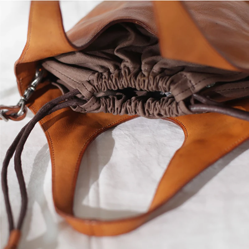 AETOO Vintage teen satchel, hundred mori bag, leather portable crossbody bag