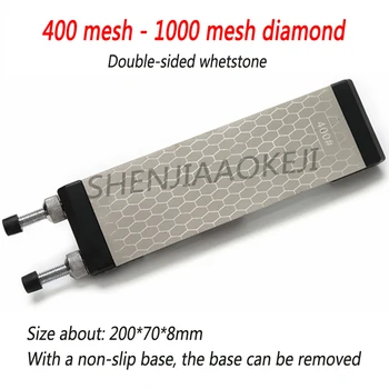

Double-sided whetstone Diamond 400 mesh / 1000 mesh sharpener Grindstone cutting belt Detachable base abrasive block 1pc