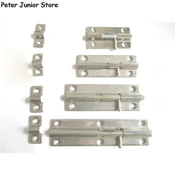 

1Pc 3/4/5 Inch Lock Silver Stainless Steel Door Latch Sliding Lock Barrel Bolt Latch Hasp Stapler Gate Safety Lock GMN