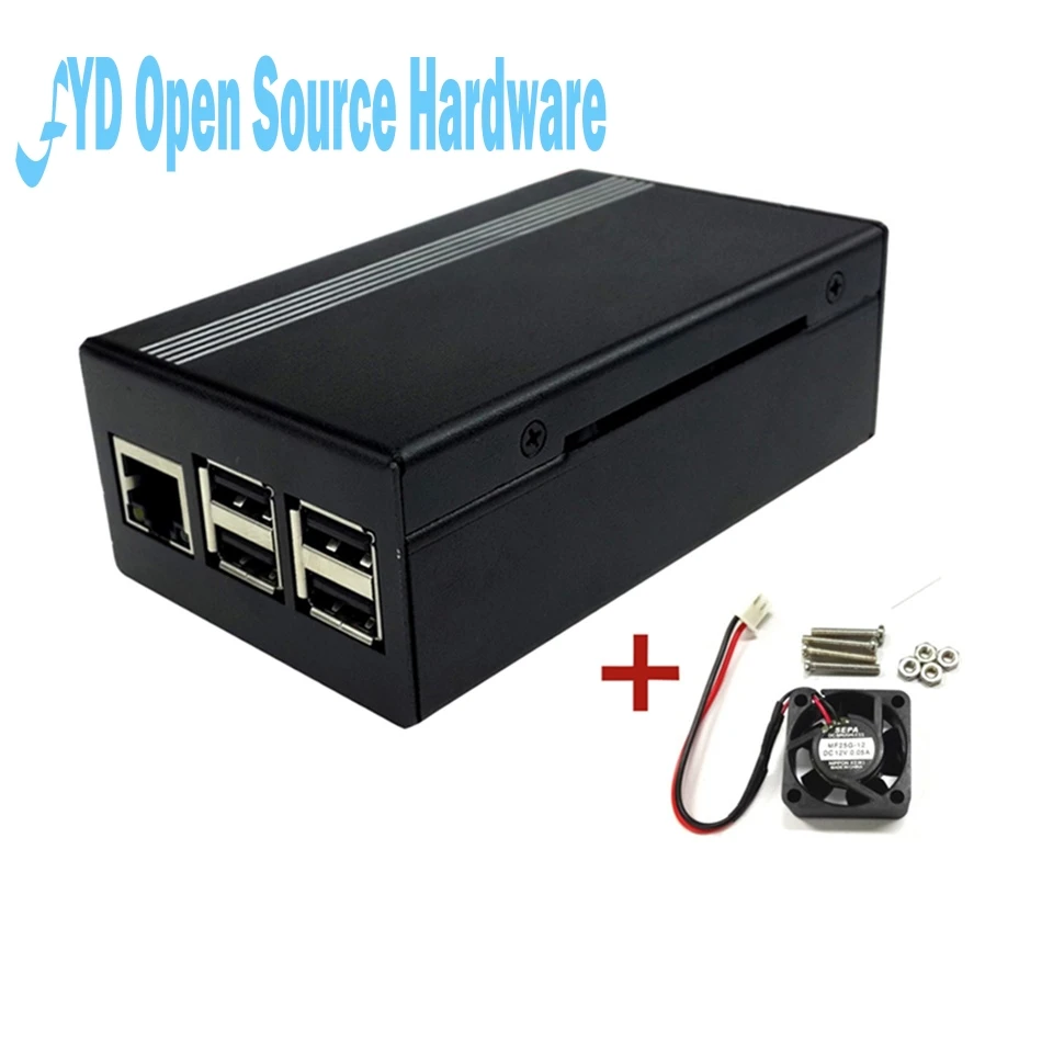 

1set aluminum alloy metal case with fan for Raspberry Pi 3 Model B Board