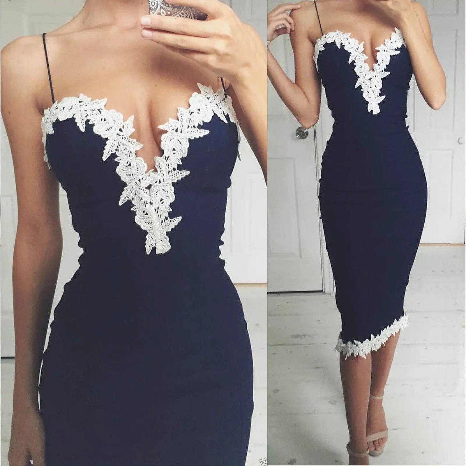 summer navy blue dress