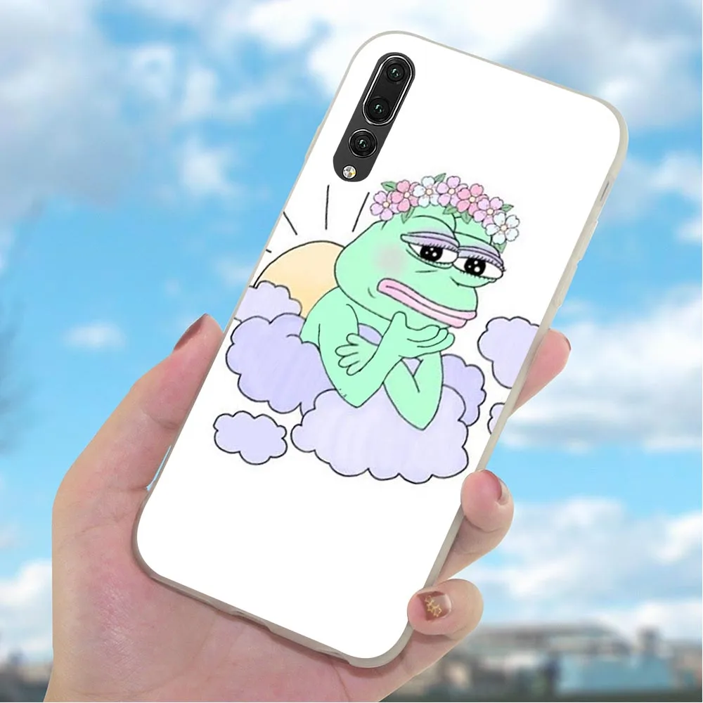 Мягкий ТПУ чехол для задней панели телефона Huawei P20 Lite P10 P8 P9 Mini P Smart Mate 10 20 Pro Frog meme