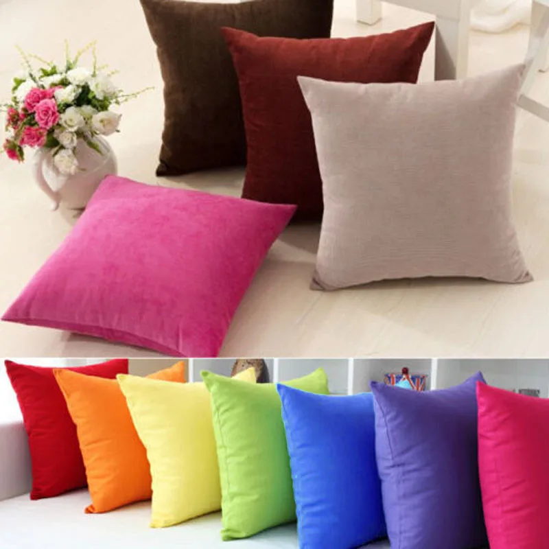 

Fashion Colorful Suede Nap Square Pillow Decorative Throw Cushion Home Decor Sofa Seat Throw Creative Cushions