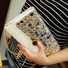 Белый конверт сумка Диаманте вечерняя сумка-клатч со стразами сумка из крокодиловой кожи pu женская сумка-мессенджер дамские сумки на плечо