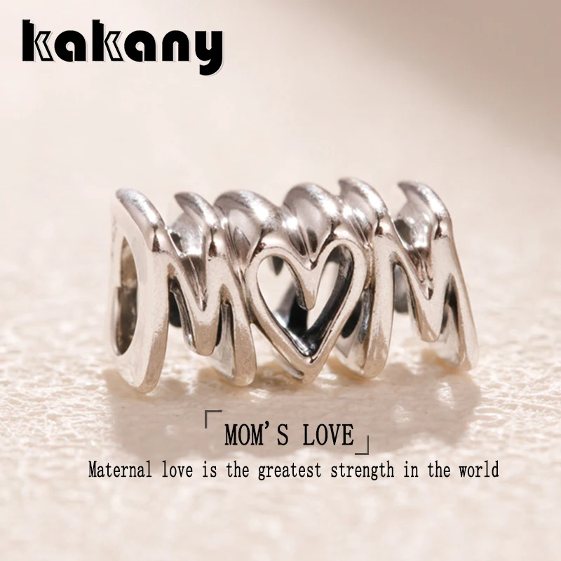 

KAKANY 2019 Mother's Day New 925 sterling silver MUM SCRIPT CHARM Original high quality 1:1 European women's fashion jewelry