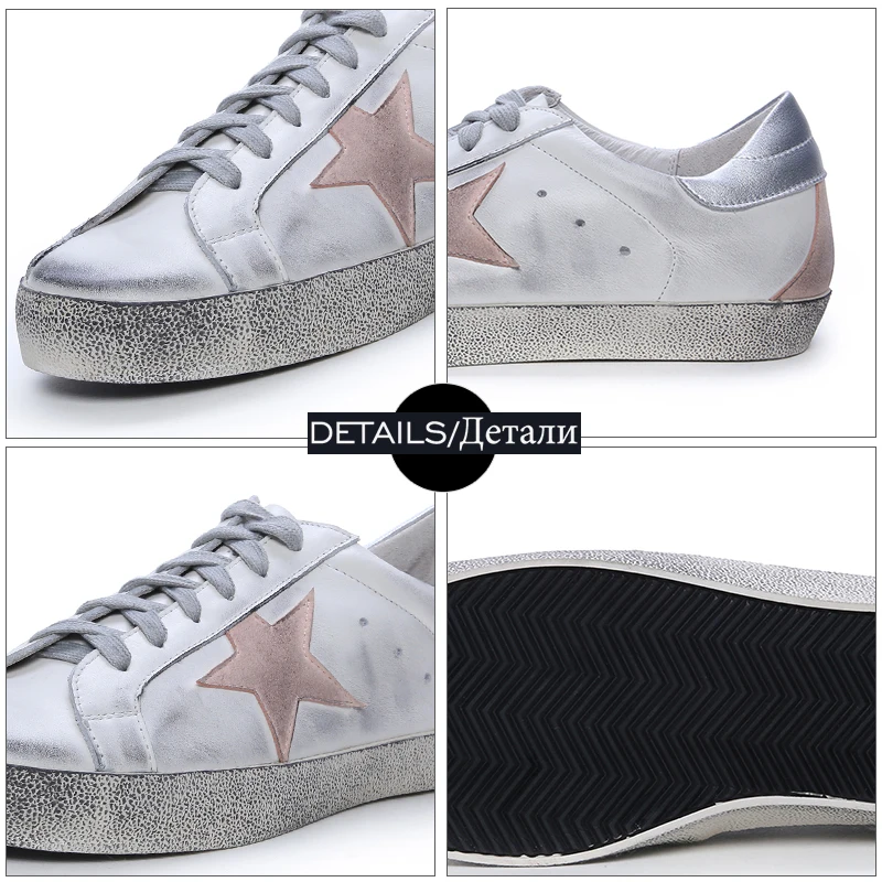ISNOM Cow Leather Flats Star Women Round Toe Lace Up Footwear Elevator Shoes Female dirty Sneakers Casual Shoes 2019 New Spring ISNOM Cow Leather Flats Star Women Round Toe Lace Up Footwear Elevator Shoes Female dirty Sneakers Casual Shoes 2019 New Spring