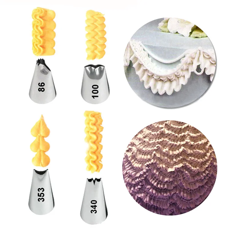 4 шт./компл. металлические насадки для крема из нержавеющей стали|pastry tools|piping