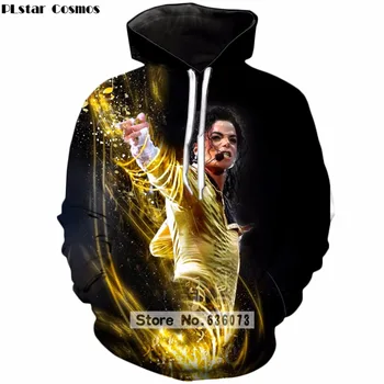 

PLstar Cosmos Drop shipping 2018 New Hip hop Men hoodies King of pop Michael Jackson Print 3d Pullover Harajuku Sportswear