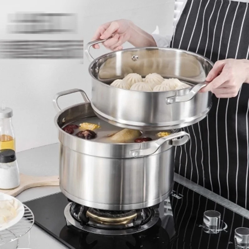 

Steam boiler soup pot 304 stainless steel steamed bread German quality pot