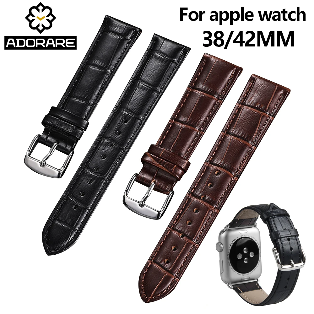 

Leather Strap For Apple Watch 38mm 42mm Crocodile Pattern Wrist Strap For iWatch Series 1/2/3 Replacement Belts For Wristwatch