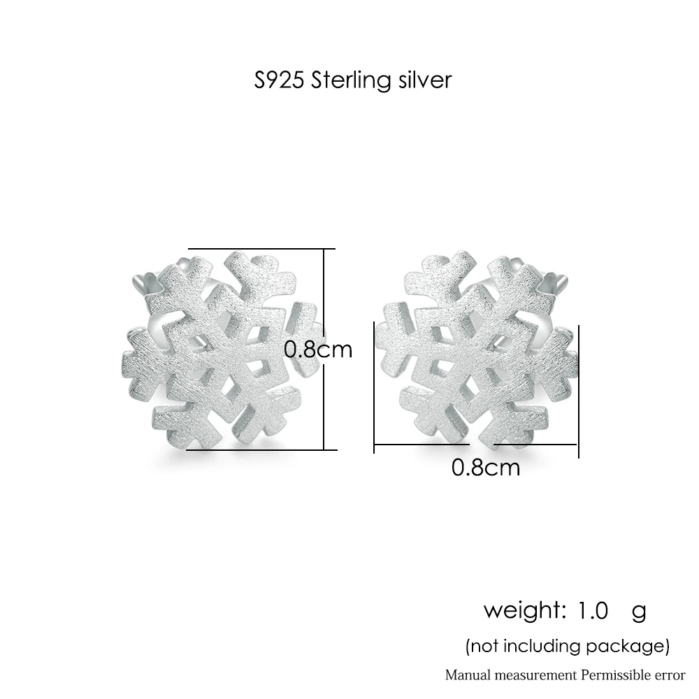 Изысканные серьги-гвоздики в виде снежинок из стерлингового серебра 925 пробы ручной работы из серебра LMEY023