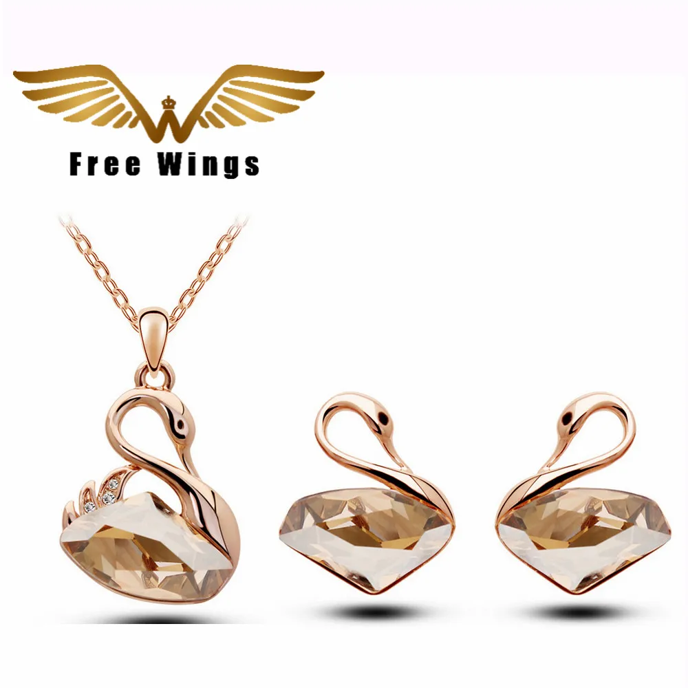 

crystal new section of the earrings necklace two-piece beads jewelry set