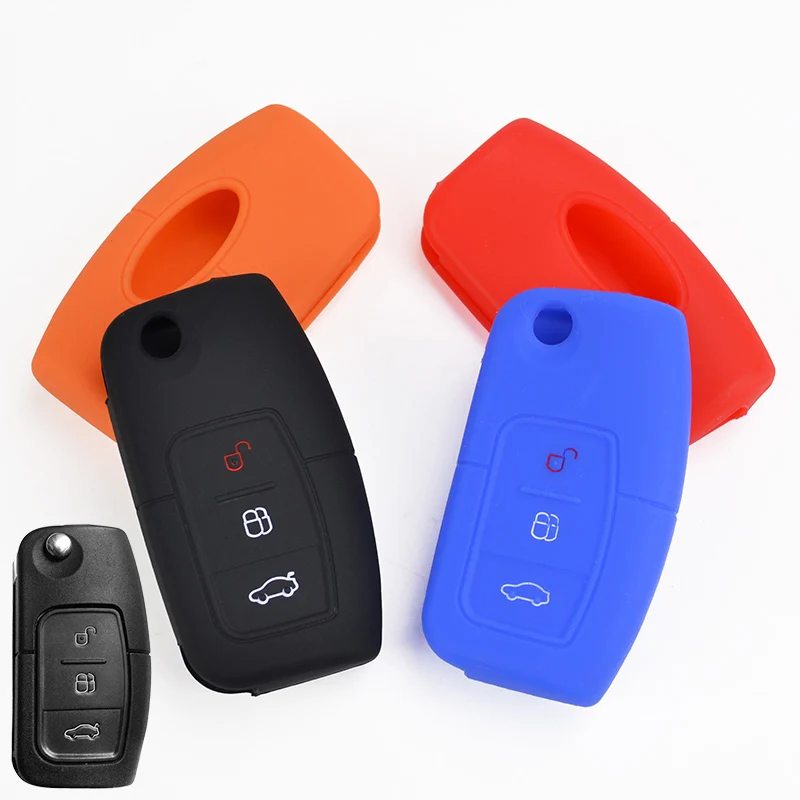 

Silicone Key Fob Cover Case For Ford Focus Fiesta Galaxy C-Max S-Max Falcon Territory Eco Sport Car Remote Key Shell