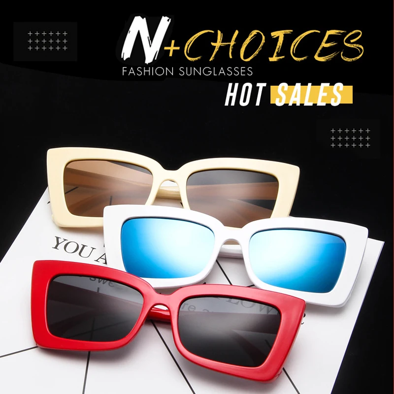 [EL Malus]Brand Designer Square Frame Sunglasses Women Female Reflective Silver Lens Pink Red Shades Sun Glasses Oculos Gafas