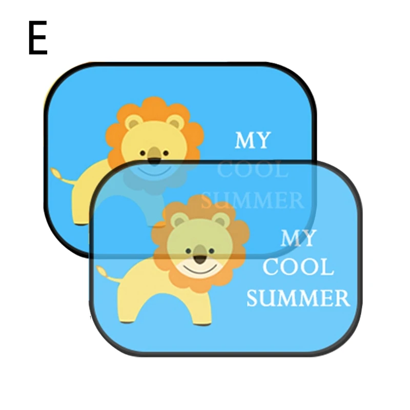 2 шт. милый мультфильм автомобиль Стайлинг занавес анти Универсальный окна автомобиля Детские Солнцезащитные оттенки - Цвет: Lion