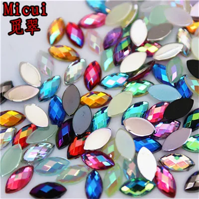 50PCS 7*21mm Horse eye AB Acrylic Rhinestones Flat back bead Sew on ZZ337 50PCS 7*21mm Horse eye AB Acrylic Rhinestones Flat back bead Sew on ZZ337