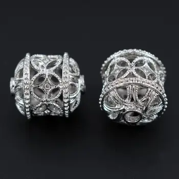 

Metal Spacer Beads Round Hollow Pattern Hole 4mm European Charm Beads for DIY Earrings Bracelet Necklace Jewelry Making Bulk