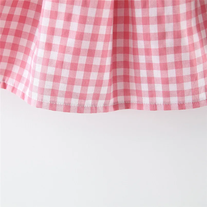 girls dress Newborn Kids Baby Girl Plaid Embroideried Fruit Ruffled Princess Dress Sundress robe fille roupa infantil ##4J10 (10)