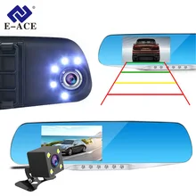 E-ACE Auto Dvr Dash Cam Specchietto retrovisore FHD 1080 P Video Recorder Dual Lens Con Videocamera vista posteriore Auto Registrator Dashcam Dvr
