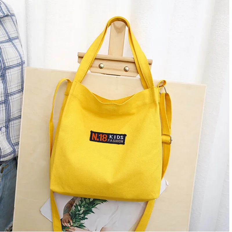 

Women Canvas Shoulder Bags Environmental Reusable Shopping Bag Fashion Simple Canvas Crossbody Bags Student Handbags