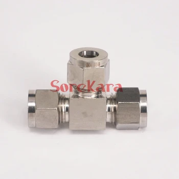

Tee 3 Ways 304 Stainless steel Fit 3/8" OD Tube Coupler Adapter Connector Compression fitting For Tubing