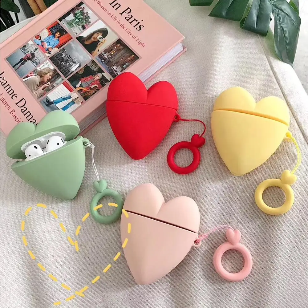 

Heart-shaped Cartoon case for Airpods1/2 case protection Cover Airpods Wireless Bluetooth Headset Colorful Headphone Case Lovely