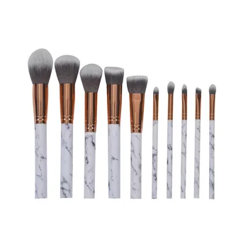 

10Pcs Marble Stripe Makeup Brushes Set Pro Cosmetic Brush Kits Eyeshadow Powder Foundation Blending Marbling Blusher Brush Tools