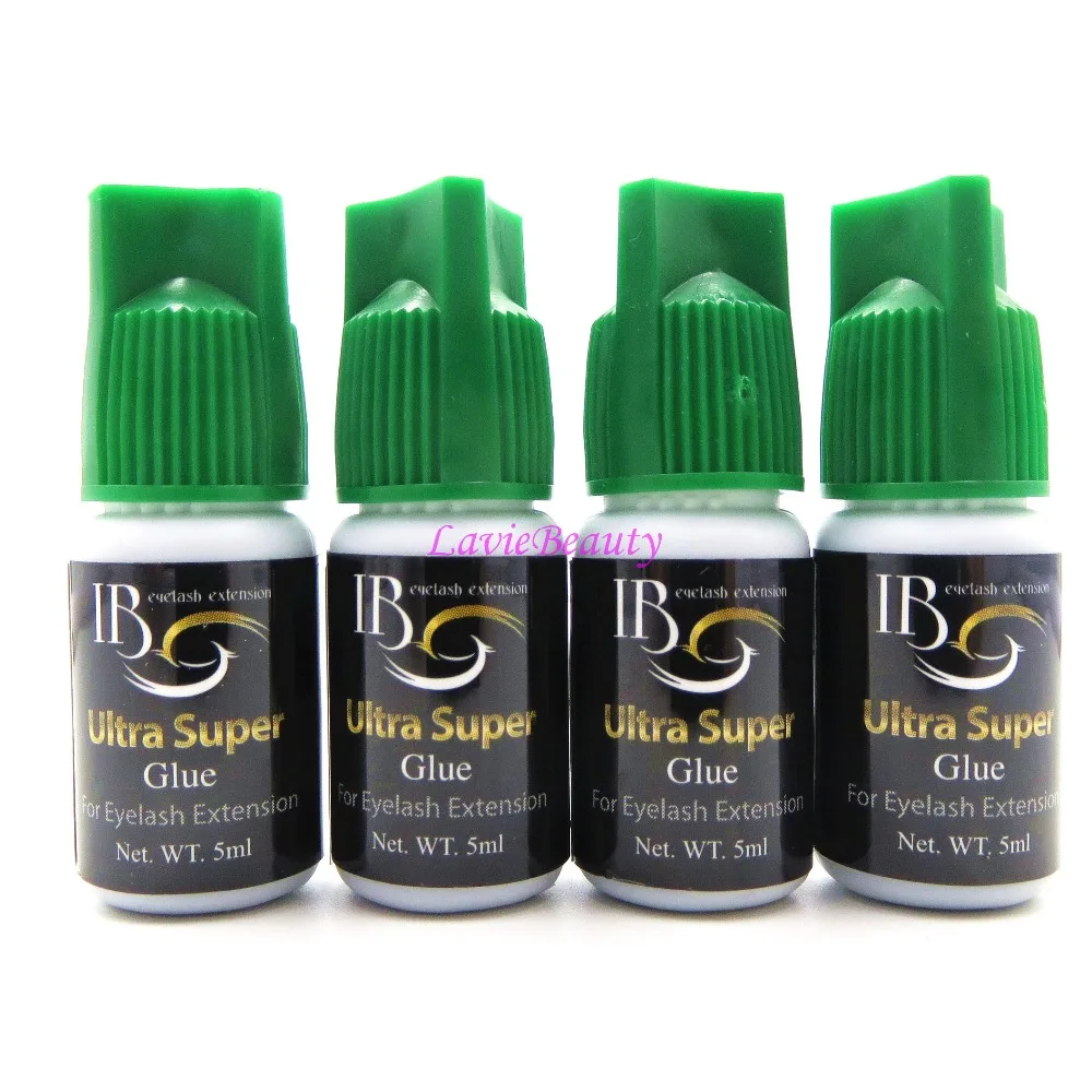 

Free Shipping 5bottles/lot i-beauty Ultra Super Glue IB Eyelash Extensions Glue Green Cap 5ml long lasting 6 weeks drying 2sec