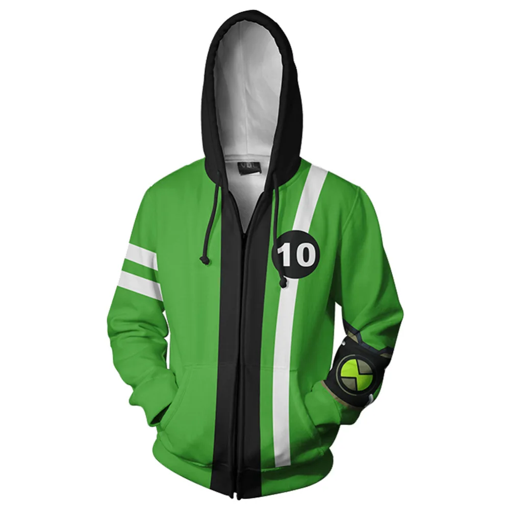 Ben10 omniverse Ben Tennyson Косплей толстовки свитшоты для женщин мужчин на молнии с длинным