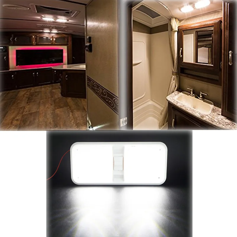 12V RV потолочный купол света Внутреннее освещение 48 Led 5050 для лодок Кемпер трейлер