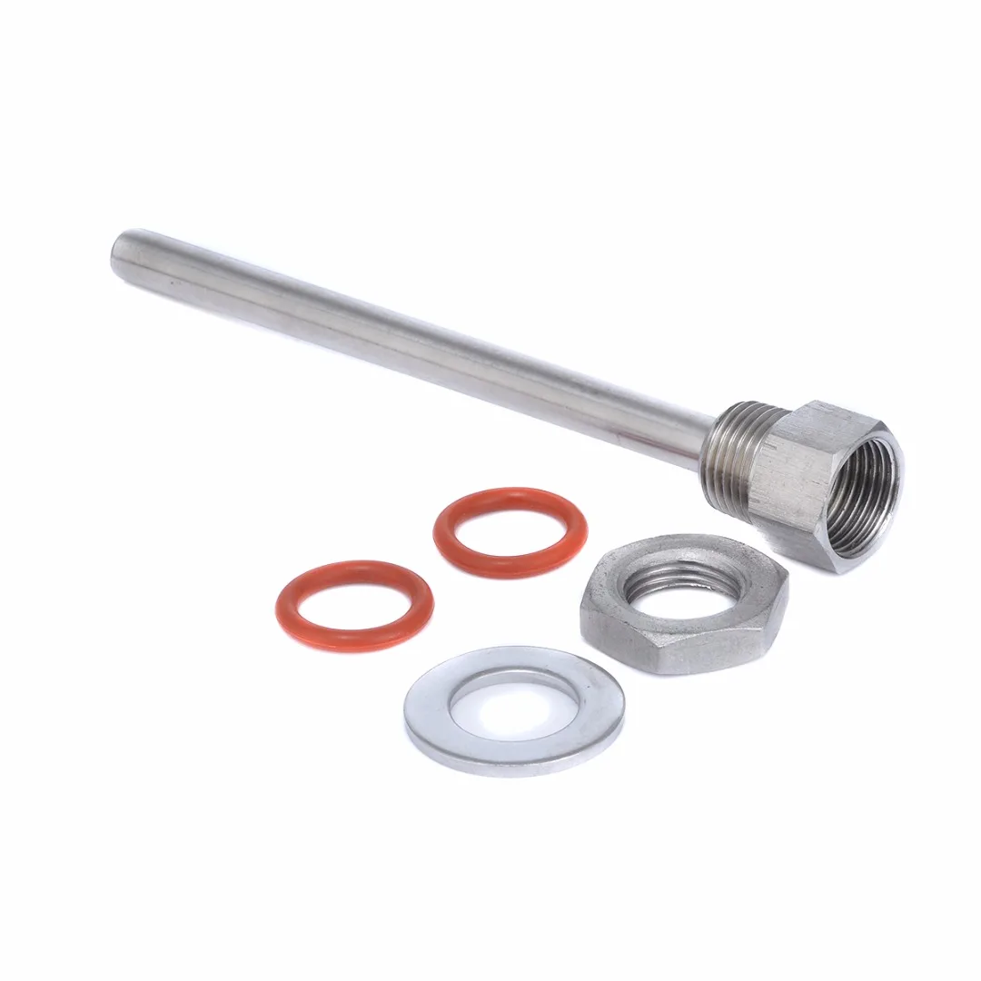 Mayitr 6 Inch Beer Brew Kettle Thermowell + Stainless Washer + 1/2" Lock Nut + Silicone O-rings Homebrew Beer Supplies