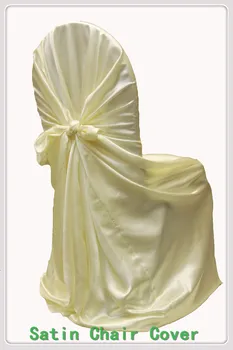 

100pcs Bag Self-Tie Chair covers - Satin Chair Cover / Universal Satin Chair Cover For Wedding Banquet Party Decoration