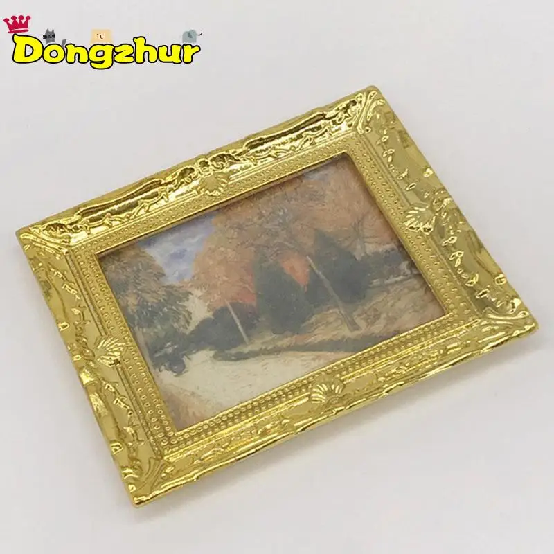 

DIY Dollhouse Mini Oil Painting Dollshouse Miniature 1:12 Scenery Poppenhuis Miniatura 1:12 Miniature Furniture WWP5029