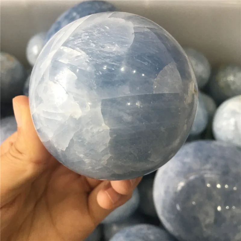 

Large size energy stone beautiful natural stones and minerals celestine ball healing blue crystals sphere for home decoration