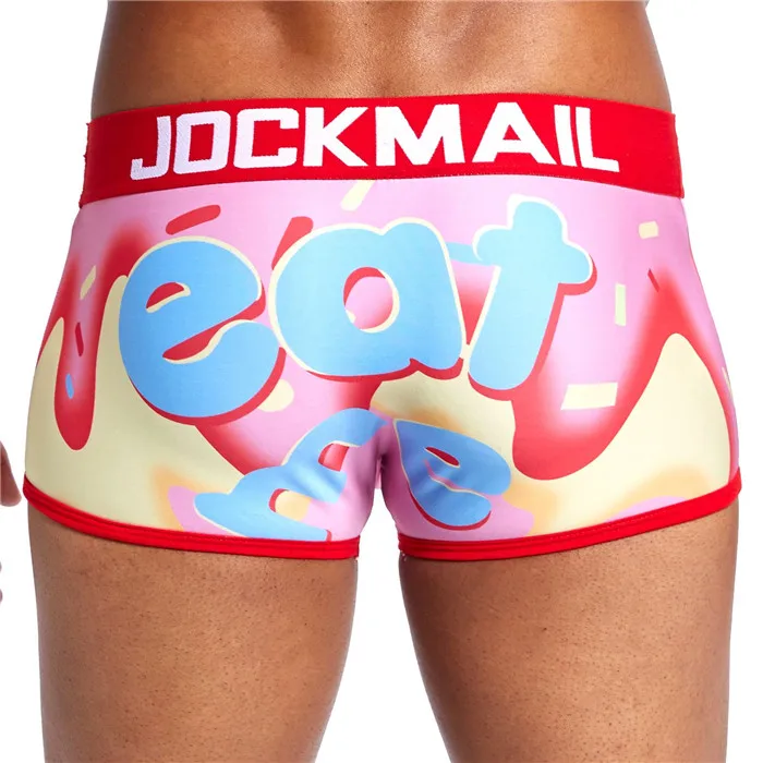 JOCKMAIL, сексуальное мужское нижнее белье, боксеры, игривое, с принтом, для геев, нижнее белье, низкая талия, дышащий, лед, шелк, мультяшный принт, мужские трусы-боксеры - Цвет: 09