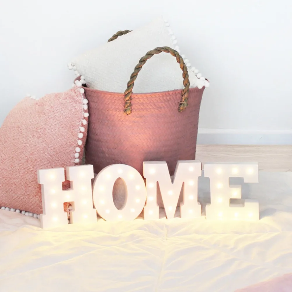 

5pcs Wooden Alphabet LED Night Light Festival Lights Party Bedroom Lamp Wall Hanging Photography Ornaments Home Decoration