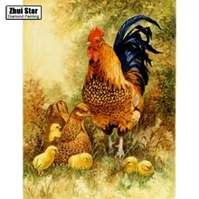 Full Drill Square Diamond 5D DIY Diamond Painting”Big cock and chick”Diamond Embroidery Cross Stitch Rhinestone Mosaic Painting