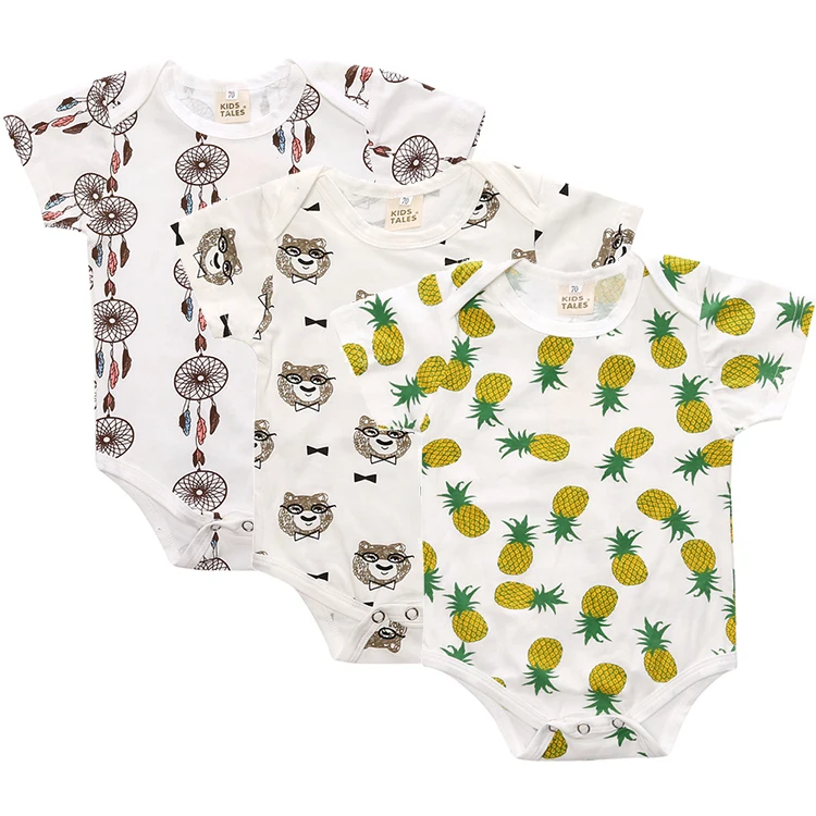 

JP-098 3 PCS boys girls short-sleeved cotton romper children O-Neck Body for 7-24M Infants Clothing Girl's Clothing 2019
