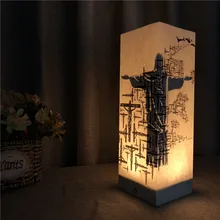  Sharelife Creative Warm White Jesus&Cross Paper Shadow USB Night Light Home Room Atmosphere Lamp Children's Birthday Gift 1068 