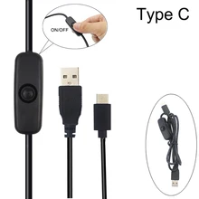 Raspberry Pi 4 modèle B USB type C câble de charge avec bouton marche/arrêt 3A 1M USB C câble d'alimentation pour Raspberry Pi 4 téléphone Android(China)