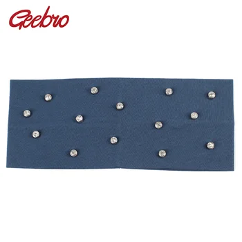 

Geebro 10 cm Women's Rhinestone Headband Fashion Solid Cotton Flat Stretchy Hair Headband for Girls DIY Hair Accessories DQ594A