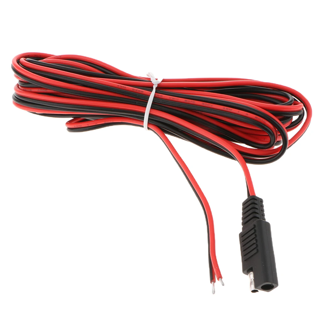 

10A 12-24V SAE Plug Power Adapters Cables Harness for Car Solar Battery Charger 16Ft High Temperature Resistance