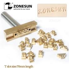 ZONESUN 5/7/10 см с Т-образными пазами Алфавит цифры символ кожа тиснение холодной Пресс инструмент бренд Железный Пользовательские Начальная пресс-форм Матрица для рельефного тиснения