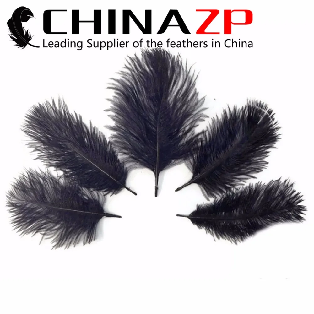 

CHINAZP Factory 20-25cm(8-10inch) Length 100pcs/lot Selected Prime Quality Dyed Ostrich Feathers Black