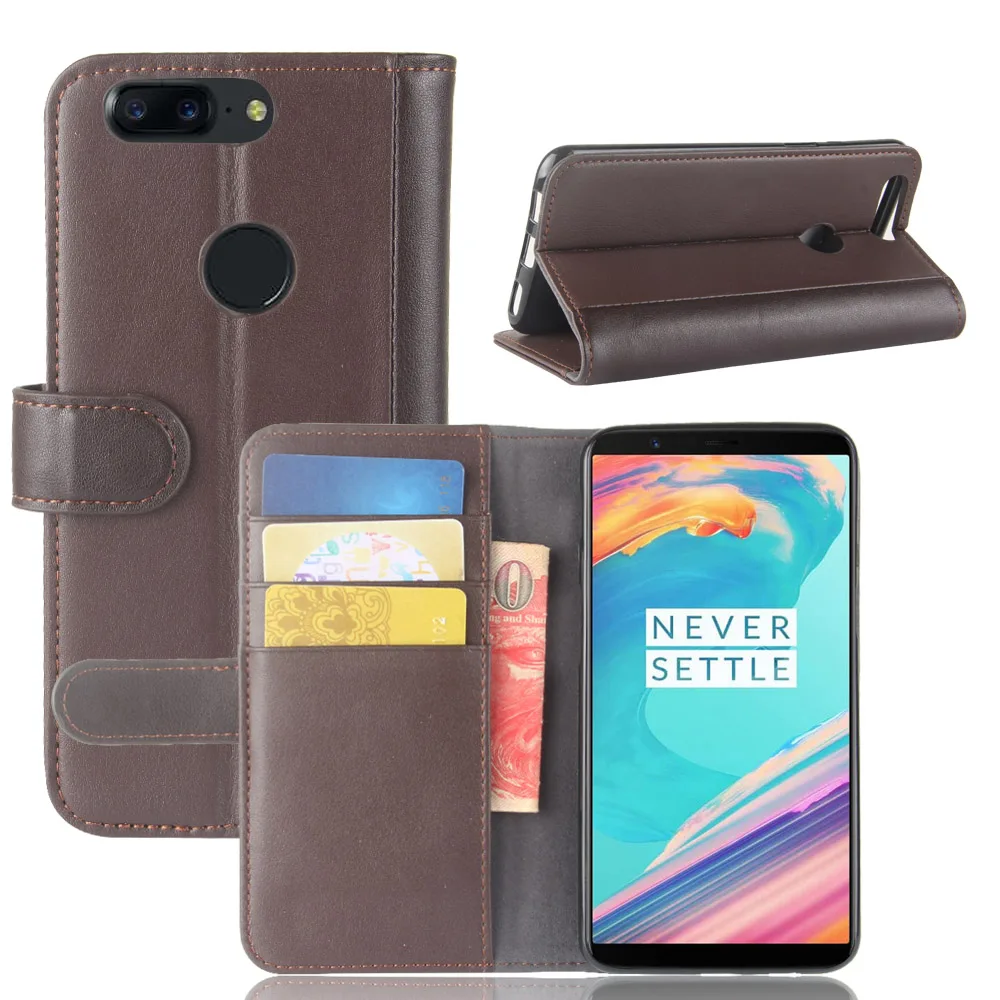 Роскошный чехол книжка из натуральной кожи с подставкой для Oneplus 5T|Бамперы| |