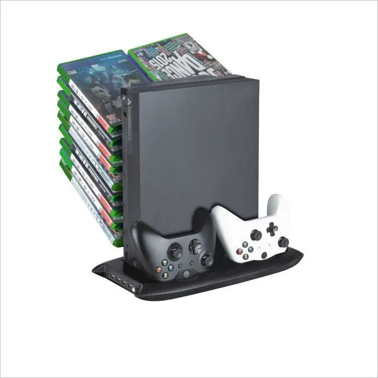 Для Xbox One X вертикальная подставка базовый охлаждающий вентилятор игровые диски станция для хранения крепления и док-станция для зарядки контроллера зарядное устройство ONEX